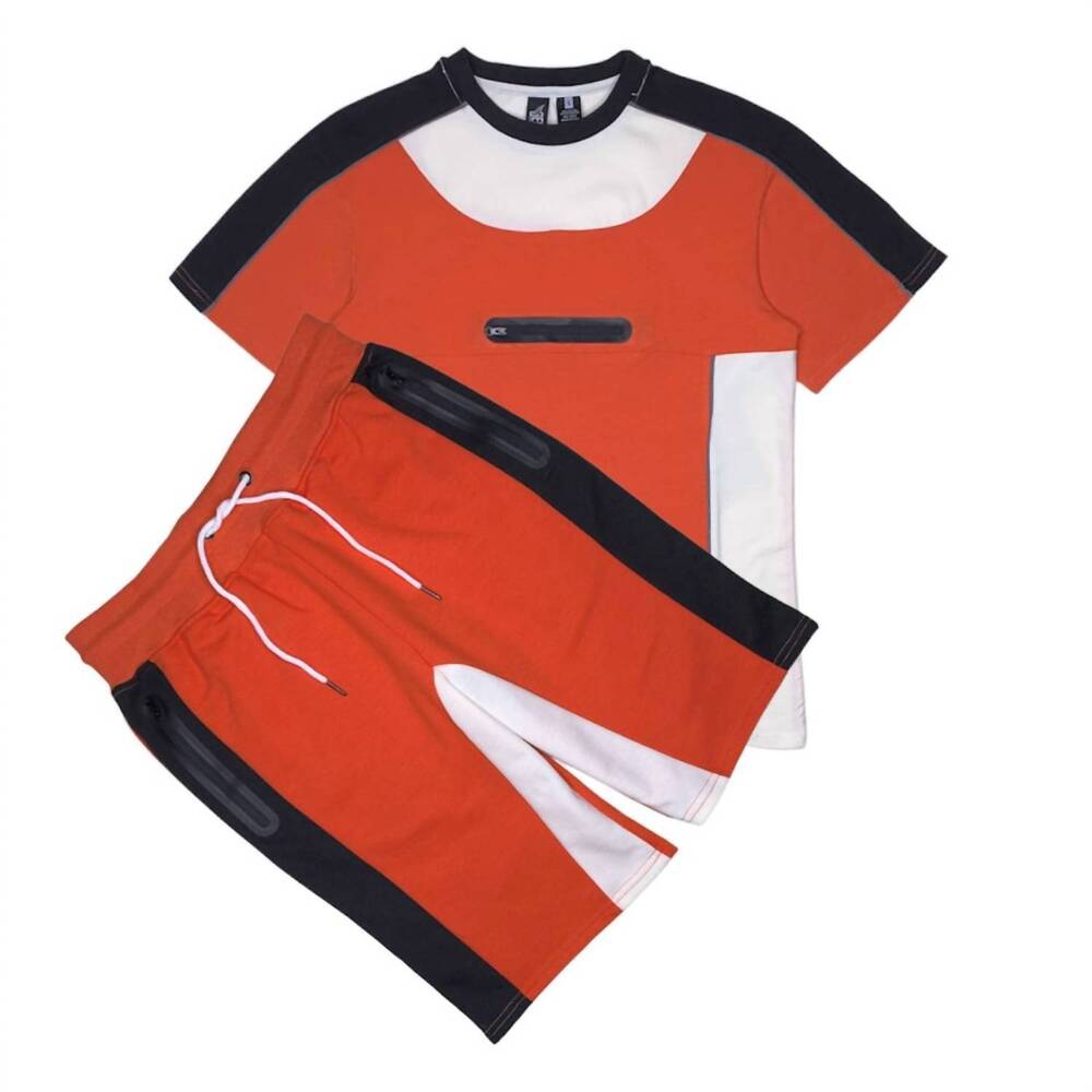 NEW GENUINE AUTHENTIC men's tee and short set in orange